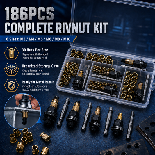 🔥 Carbon steel rivet nut set (including M3–M8 sizes)