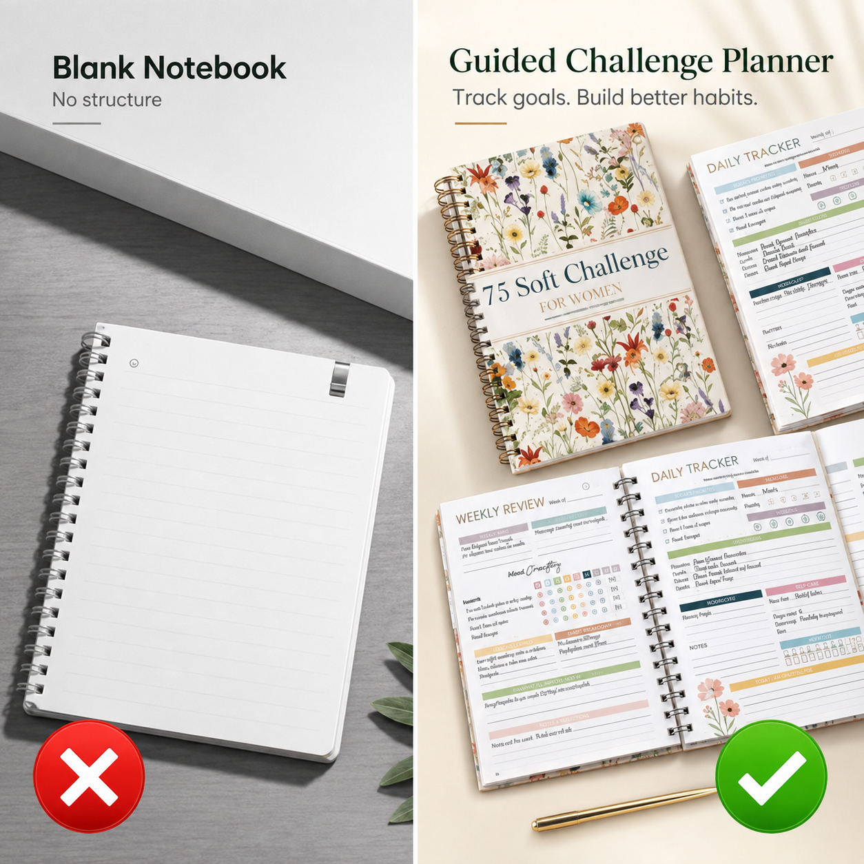The Soft Discipline Journal – 75 Days to Become Who You're Trying to Be