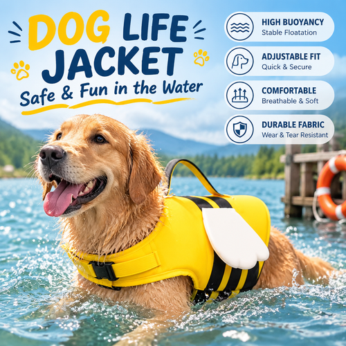 Cute Animal Dog Life Jacket – Fun Swimming Vest for Dogs, Safe & Comfortable Floatation Gear