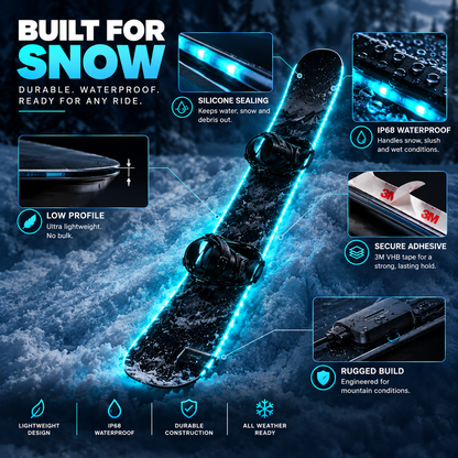 🏂 LED Snowboard Light System | 7 Colors, IP68 Waterproof, 5-Min Install