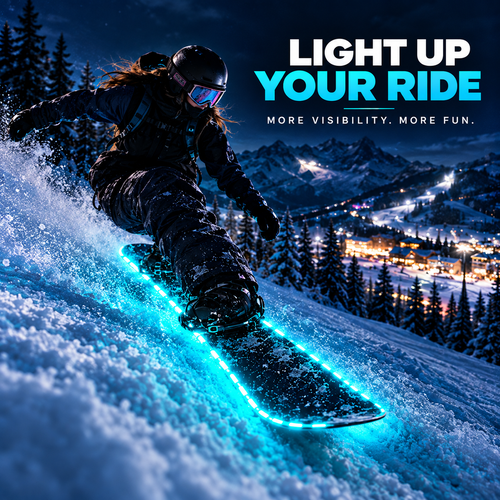 🏂 LED Snowboard Light System | 7 Colors, IP68 Waterproof, 5-Min Install