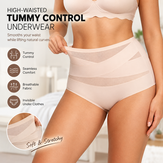 💟Plus-Size High-Waist Cross Tummy Control Panties🩲