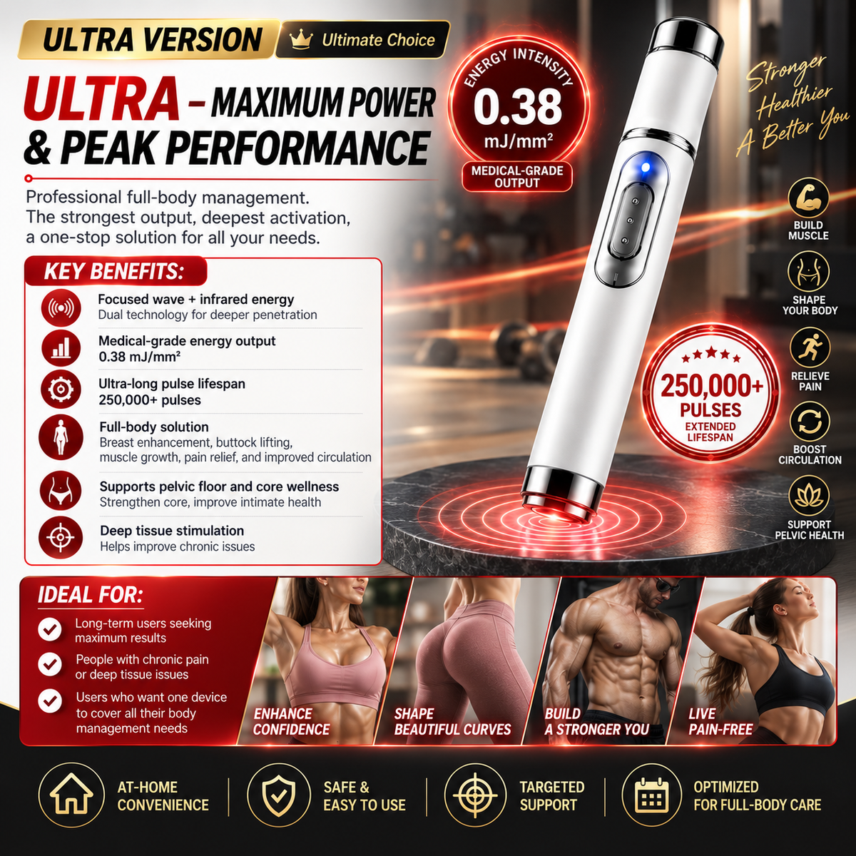 🔥ULTRASONIC SHOCK WAVE BODY REMODELING SYSTEM™——Enhances bust and lifts buttocks. Fuel Muscle Growth.Boost Circulation. Relieve Pain.