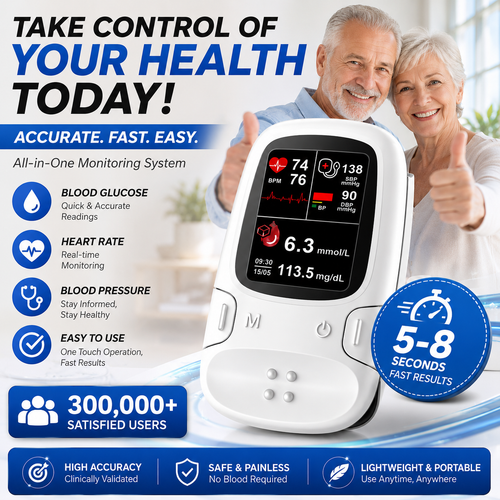 Non-Prick Portable Blood Sugar Monitor Multifunction Health Detecto