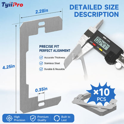 Wall Plate Spacers for Electrical Outlets – Heavy-Duty Metal Outlet Leveling Plates for Loose, Recessed & Crooked Boxes