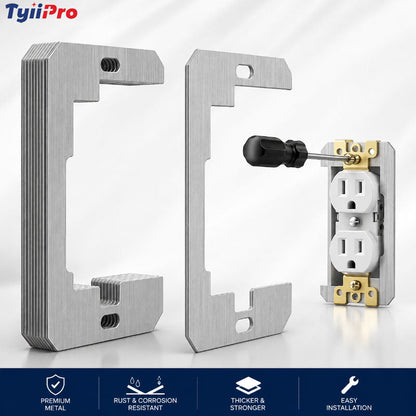 Wall Plate Spacers for Electrical Outlets – Heavy-Duty Metal Outlet Leveling Plates for Loose, Recessed & Crooked Boxes