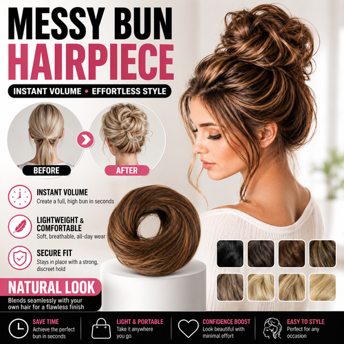 Synthetic Messy Bun Hair Piece for Women, Curly Updo Scrunchie Extension for Instant Volume and a High Crown💇‍♀️