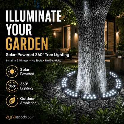 🌳💡 Ring-Shaped Solar Tree Lights – Weatherproof Outdoor Spotlights Ideal for Trees