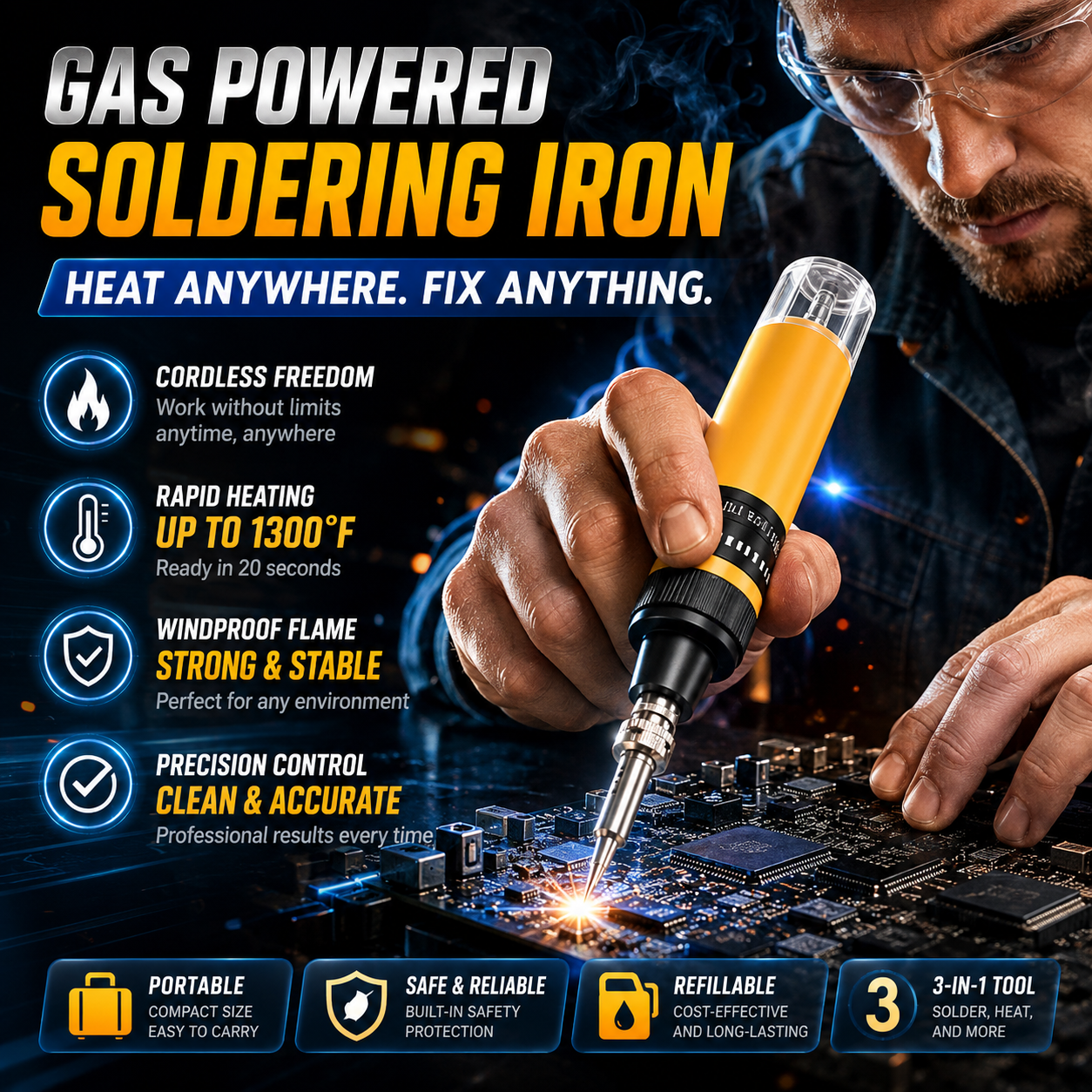 ⭐Cordless Butane Soldering Iron Pen