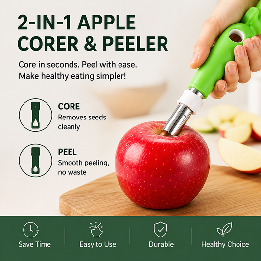 🔥3400+ sold🎁 2-in-1 Apple Corer & Peeler Tool | Stainless Steel