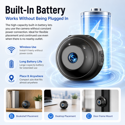 2026 NEW🎁[Hidden camera HD night vision]No WIFI or electricity required💯Tiny and installs in 1 second ⚠️Remote real-time viewing