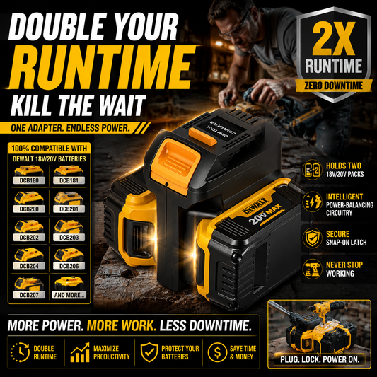 Dual Battery Adapter for DeWalt 18V/20V MAX | Double Your Tool Runtime