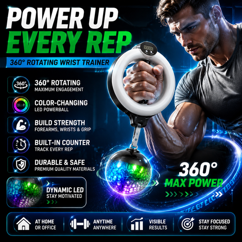 360° Rotating Wrist Strength Trainer – Portable Upper Body Fitness Exerciser