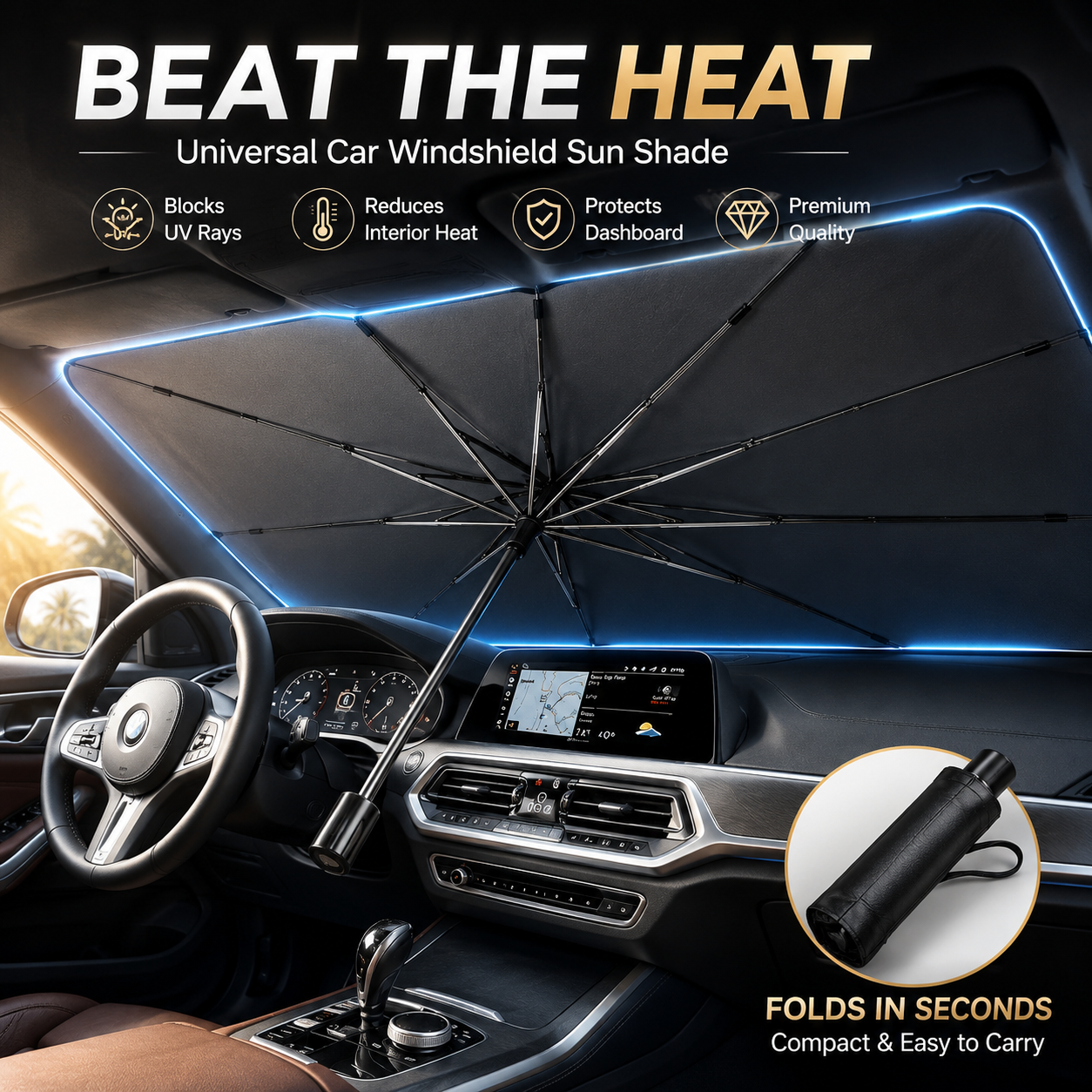 🔥SUMMER HOT SALE-🚗Universal Portable Car Windshield Sunshade