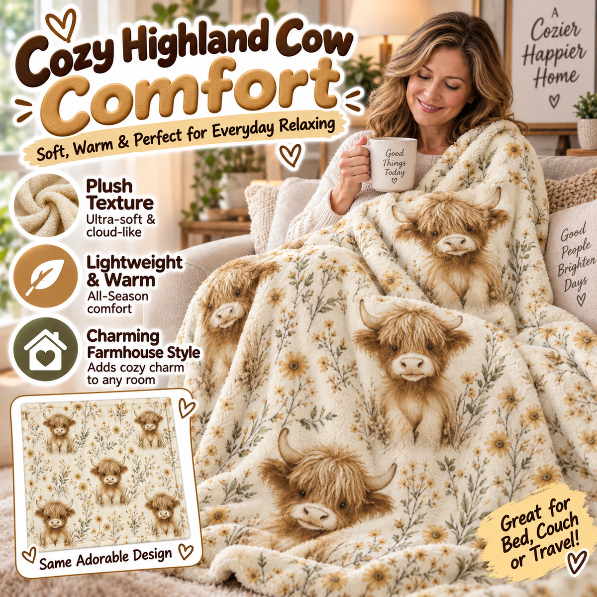 Cute Plush 3D Children's Throw Blanket