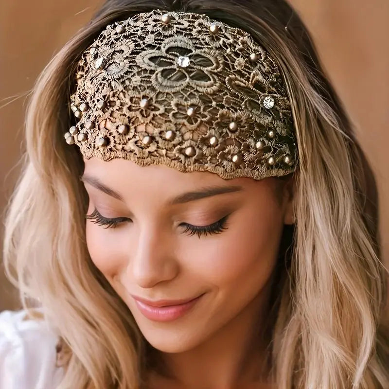 👑 The "Instant Glamour" Hollow Pearl Headband | Volumizing Floral Hair Crown