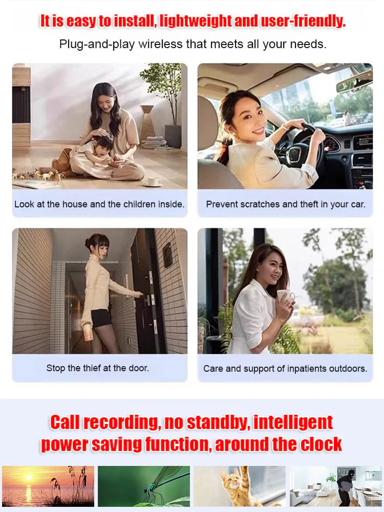 [Hidden camera HD night vision]No WIFI or electricity required💯Tiny and installs in 1 second ⚠️Remote real-time viewing