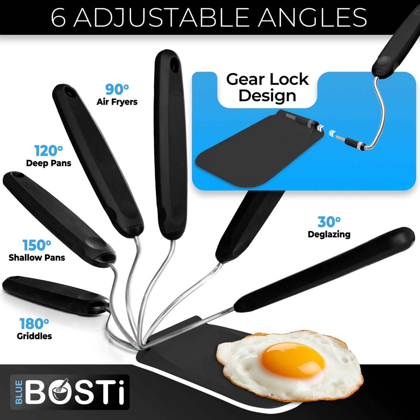 Adjustable Angle Spatula – 2 PPSU Heads, Non-Toxic & PFAS-Free