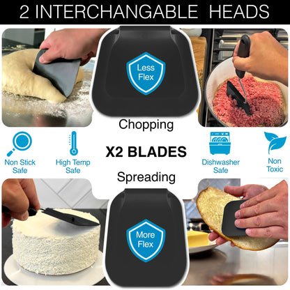 Adjustable Angle Spatula – 2 PPSU Heads, Non-Toxic & PFAS-Free