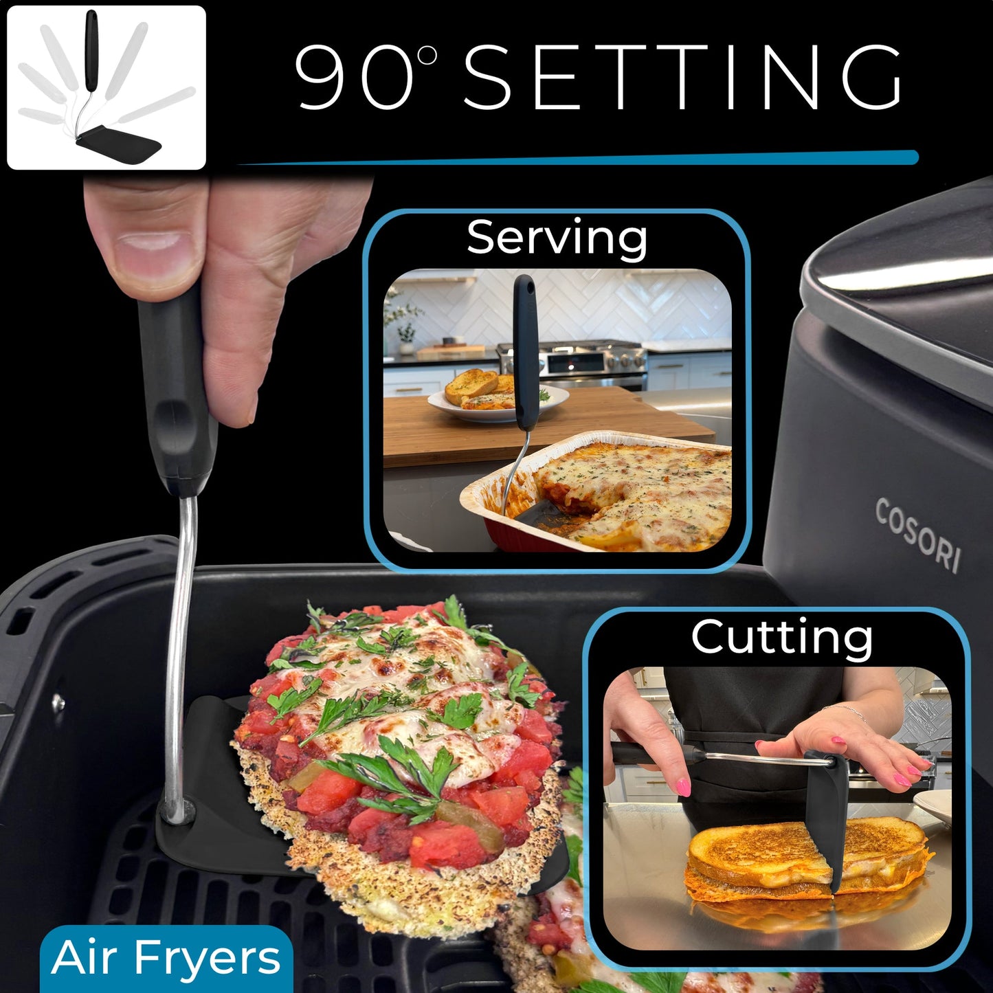 Adjustable Angle Spatula – 2 PPSU Heads, Non-Toxic & PFAS-Free