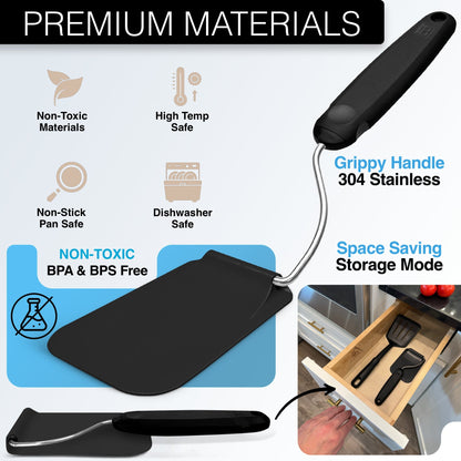 Adjustable Angle Spatula – 2 PPSU Heads, Non-Toxic & PFAS-Free
