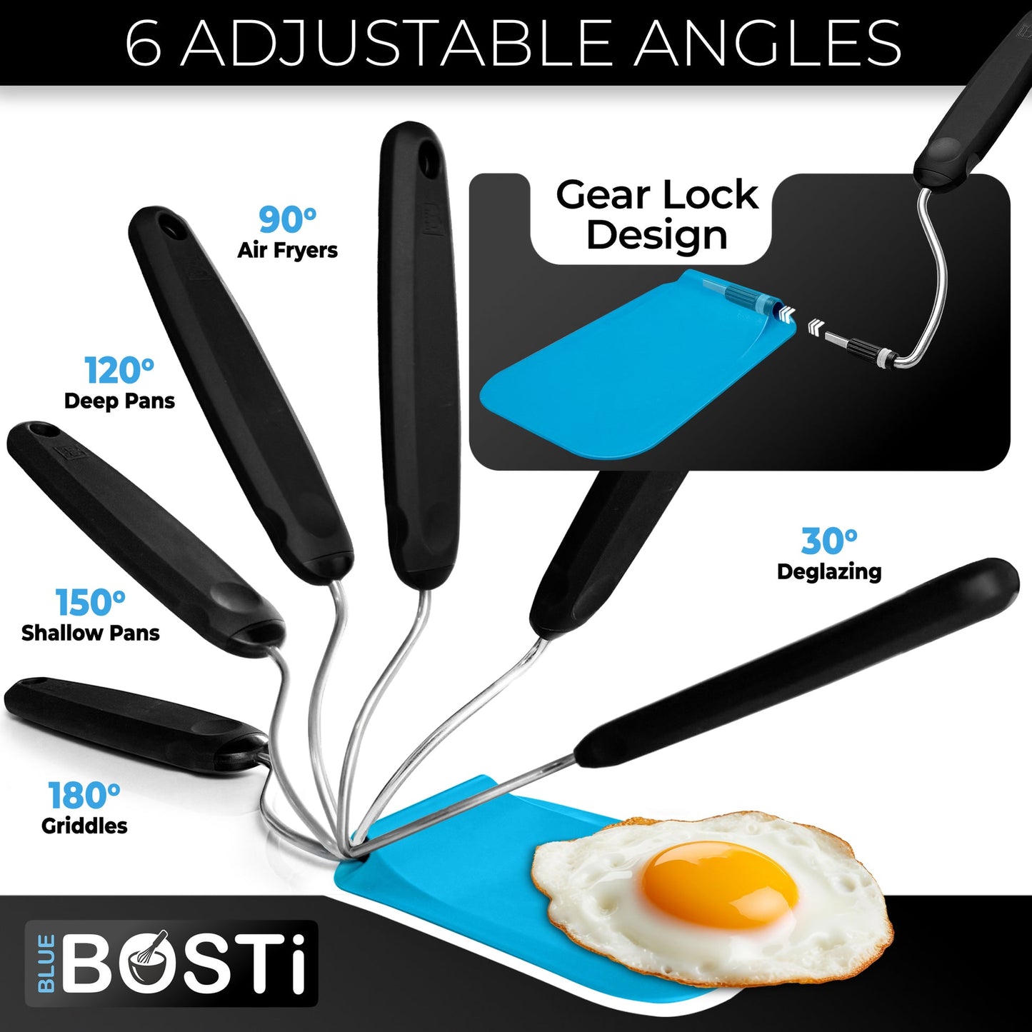 Adjustable Angle Spatula – 2 PPSU Heads, Non-Toxic & PFAS-Free
