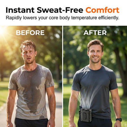 🌬️ Portable Wearable Waist Fan – 6000mAh, 100 Speeds, LED for Outdoor Use 🔋