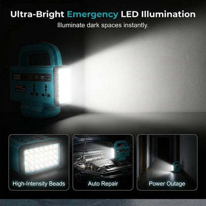 ⏰Portable Power Inverter with LED Work Light