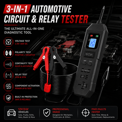 3-in-1 Automotive Circuit Probe & Relay Tester