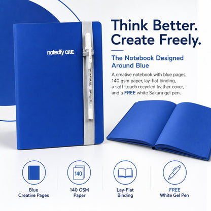 📘 Notedfy Think Blue Notebook – Blue Pages for Brighter Ideas