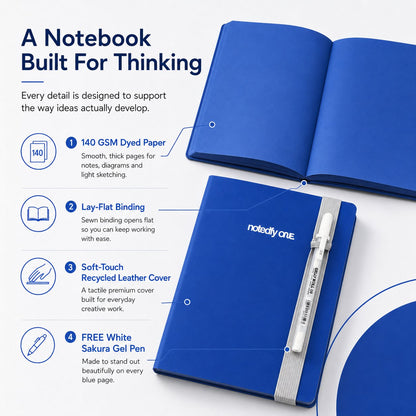 📘 Notedfy Think Blue Notebook – Blue Pages for Brighter Ideas
