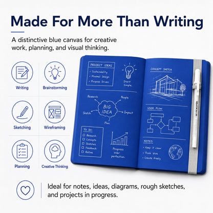 📘 Notedfy Think Blue Notebook – Blue Pages for Brighter Ideas