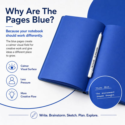📘 Notedfy Think Blue Notebook – Blue Pages for Brighter Ideas