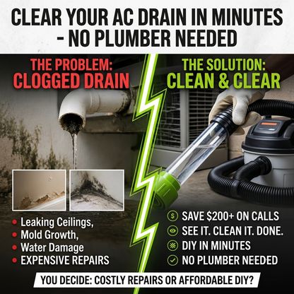 Clear Your AC Drain in Minutes — No Plumber Needed