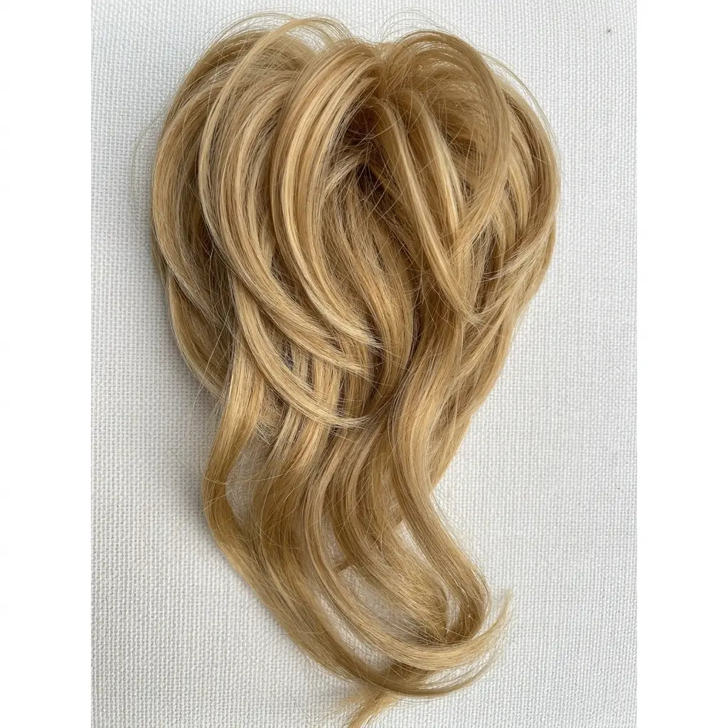 Messy Curly Hair Bun Scrunchie with Bangs – Synthetic Hairpiece