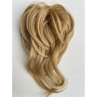 Messy Curly Hair Bun Scrunchie with Bangs – Synthetic Hairpiece