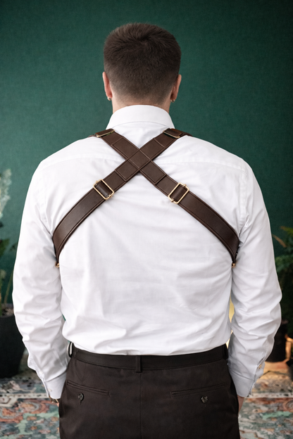 Double Strap Anti-Theft PU Leather Chest Bag