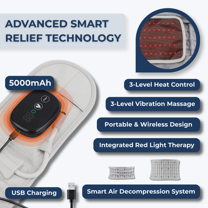 4-in-1 Cordless Lumbar Decompression Belt with Red Light Therapy & Heat