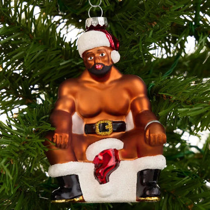 Cheeky Santa Ornament – Hilarious White Elephant & Stocking Stuffer