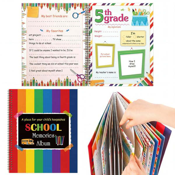 Preschool Memory Book – Kids School Years Keepsake Photo Album