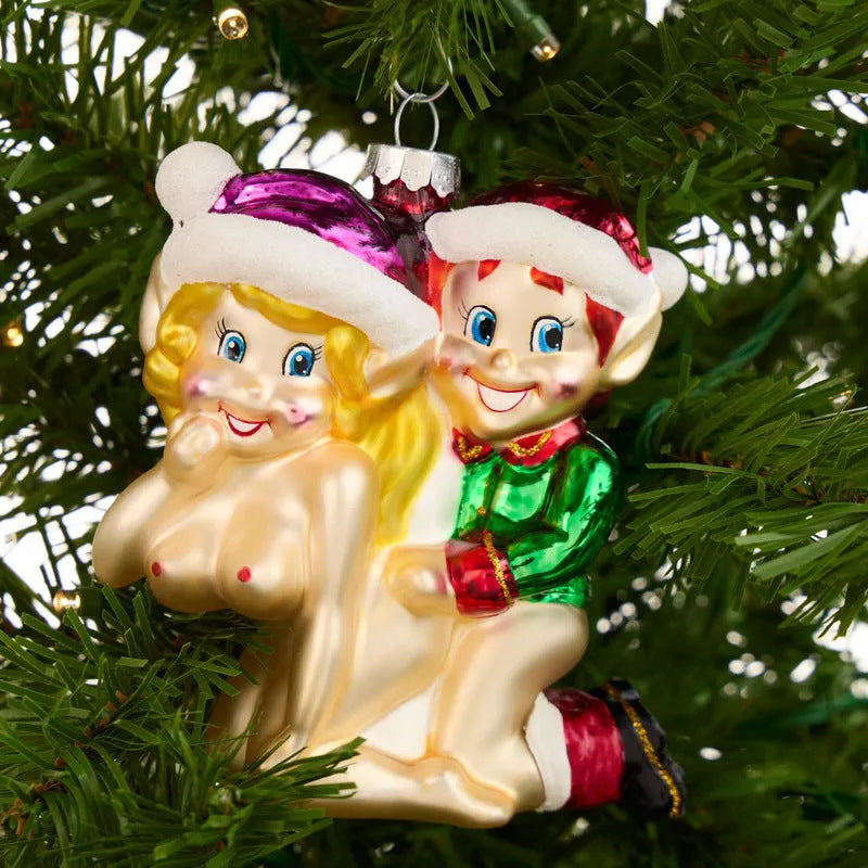 Cheeky Santa Ornament – Hilarious White Elephant & Stocking Stuffer