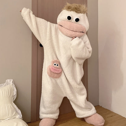 🔥Limited Time 49% Off✨2026 Silly Onesie, Funny Green Monster Hooded Fleece Onesie Pajamas