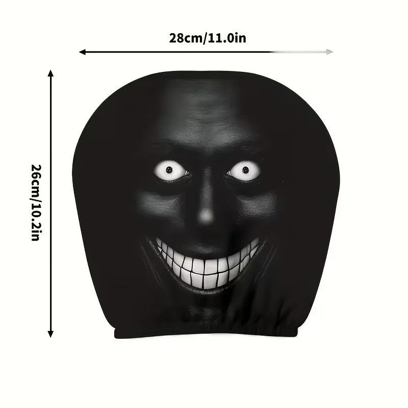 2Pcs Spooky Night Cartoon Universal Car Headrest Covers