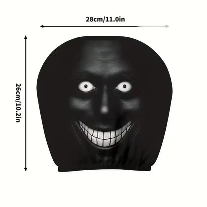 2Pcs Spooky Night Cartoon Universal Car Headrest Covers