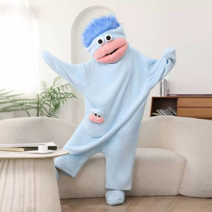 🔥Limited Time 49% Off✨2026 Silly Onesie, Funny Green Monster Hooded Fleece Onesie Pajamas