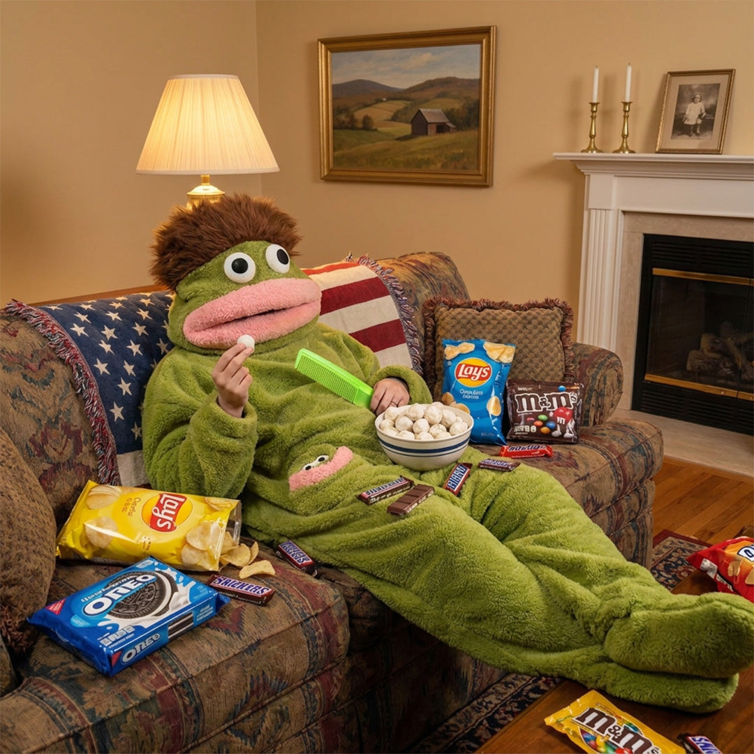 🔥Limited Time 49% Off✨2026 Silly Onesie, Funny Green Monster Hooded Fleece Onesie Pajamas
