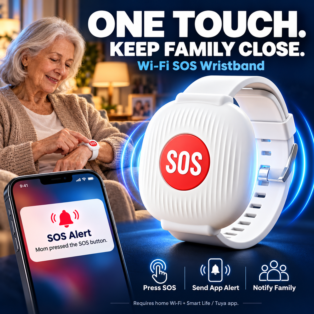 🔥🎁🔥🎁 Half-price offer: Safeguard the elderly—SOS emergency call wristband for seniors. 🆘