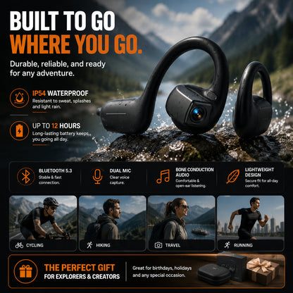 AI Camera Headset – Hands-Free POV Recording & Live Translation📸