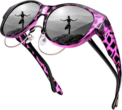 Over Prescription Sunglasses, Oversized Square Full-Rim Plastic Frames