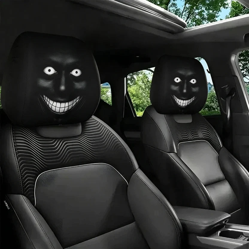 2Pcs Spooky Night Cartoon Universal Car Headrest Covers
